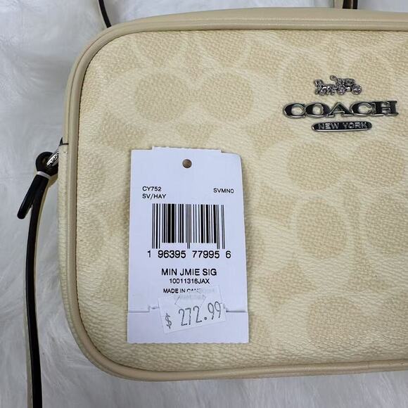 COACH Mini Jamie Camera Crossbody Bag In Signature Canvas Hay Yellow CY752 NWT - Picture 4 of 7